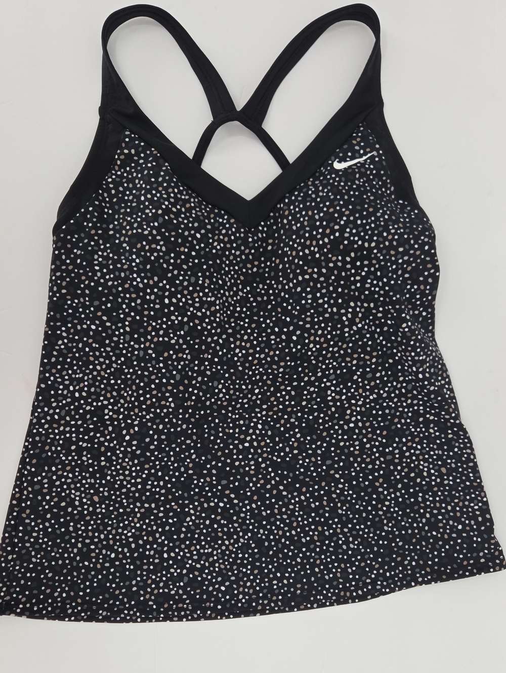Nike Black Spotted Tankini Top